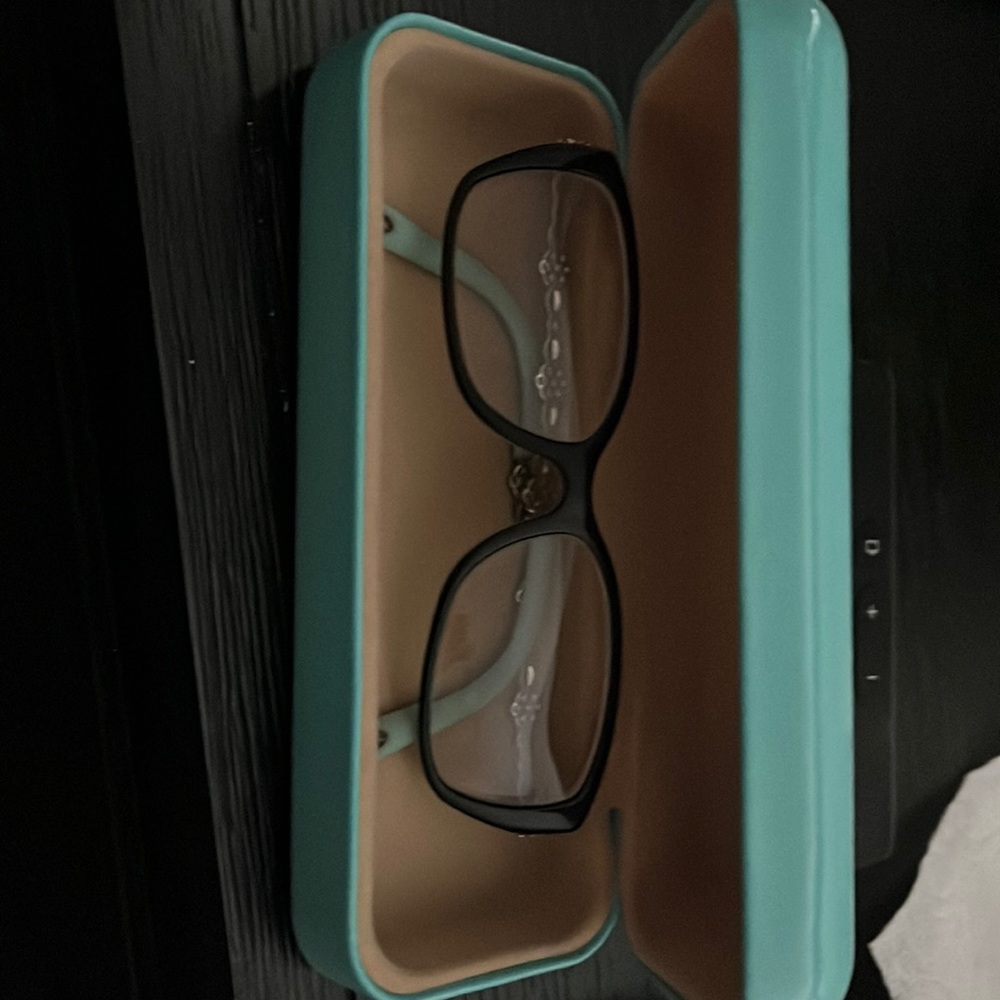 Tiffany and Co Blue and Black Frames with flower rhinestones rare and unique